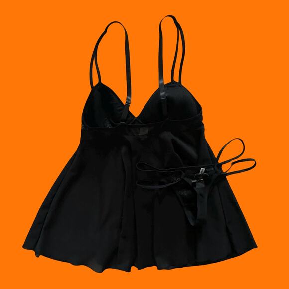 00's vintage mesh metallic mcbling 2pc y2k babydoll lingerie set MEDIUM rampage - Picture 7 of 9